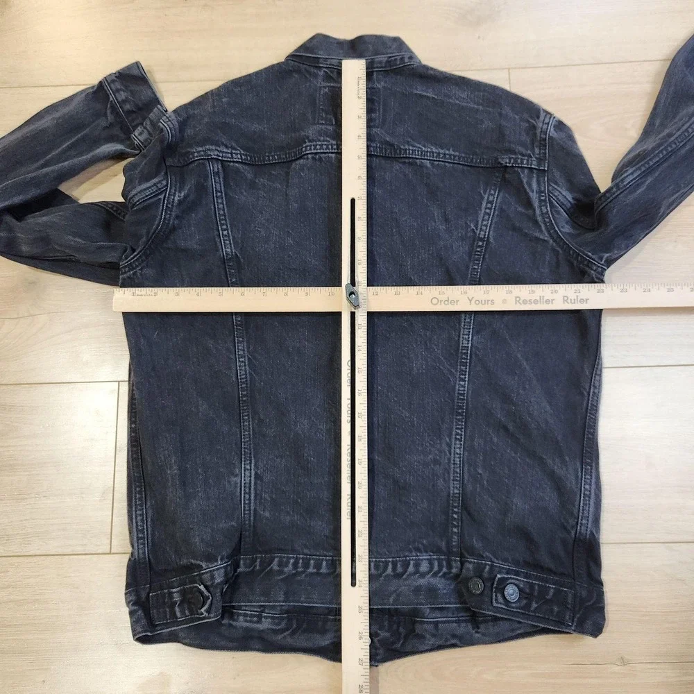 Levis Jacket Mens XL Black Denim Trucker Button Front Casual Classic